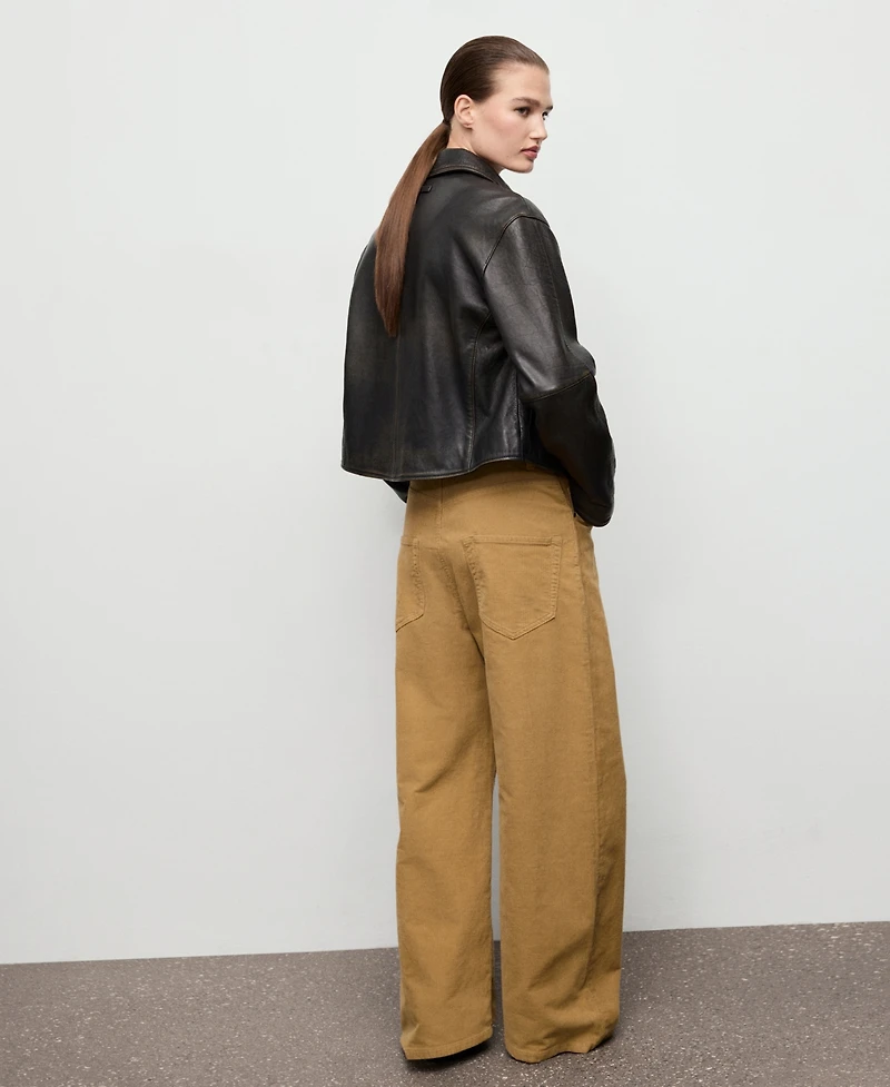 Mango Women's Wide-Leg Corduroy Jeans