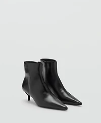 Mango Women's Kitten-Heel Pointed-Toe Ankle Boots