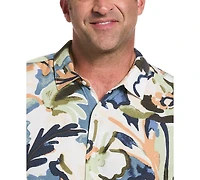 Cubavera Men's Big & Tall Water-Color Painting Print Classic-Fit Shirt