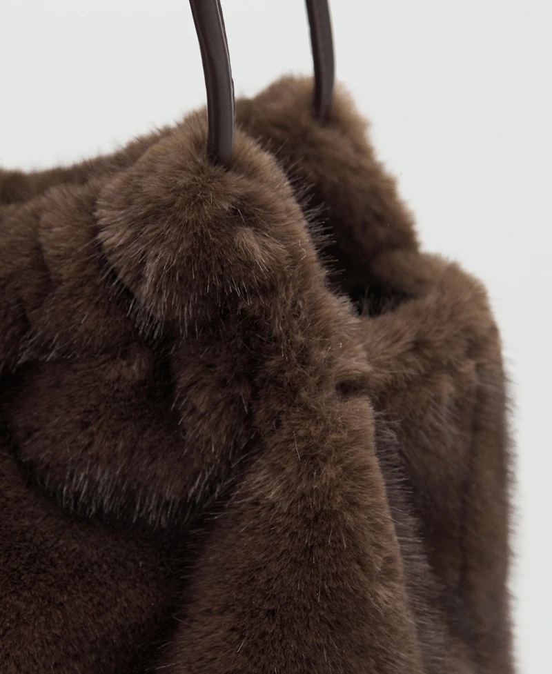 Mango Women's Fur Effect Shoulder Bag