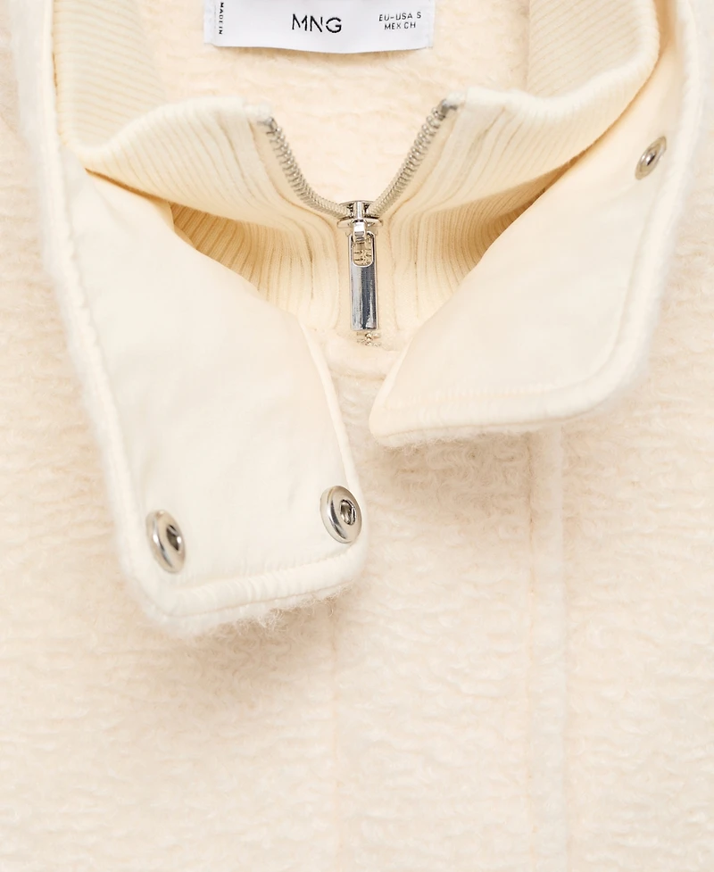 Mango Women's High Neck Boucle Jacket