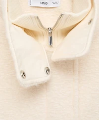 Mango Women's High Neck Boucle Jacket