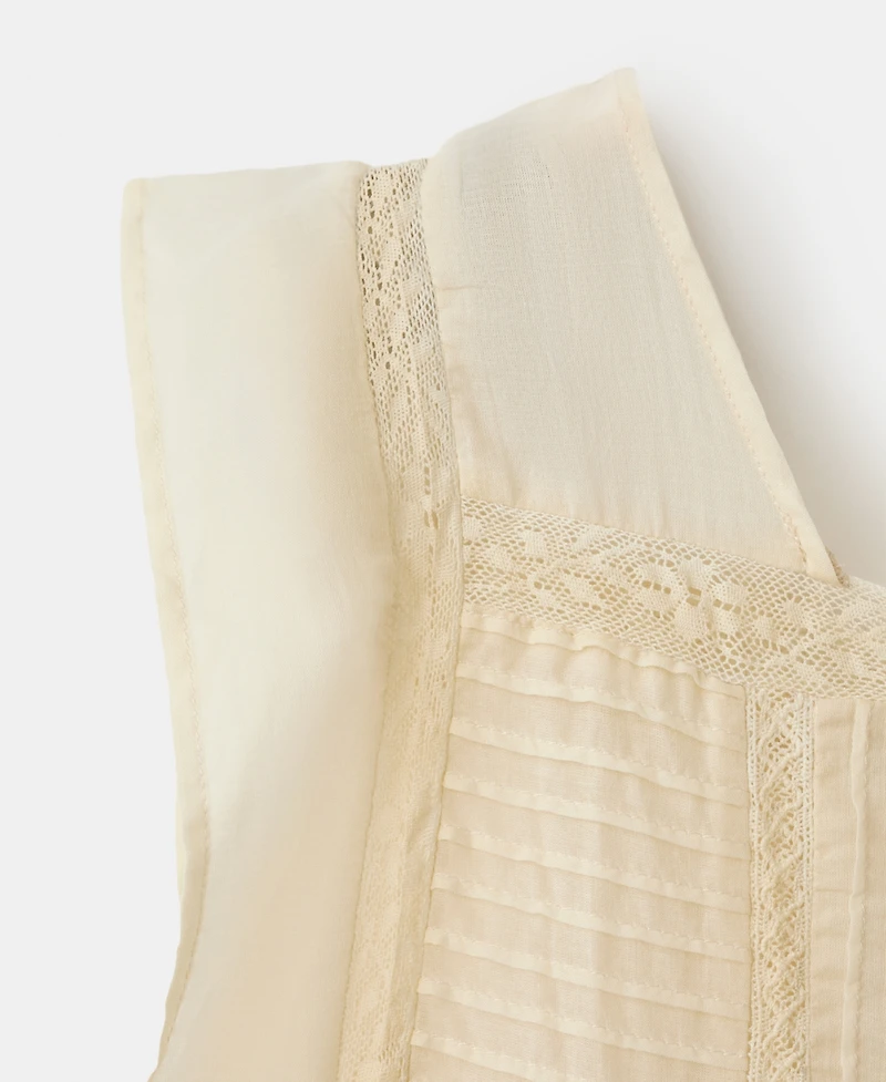 Mango Women's Cotton Lace Nightdress