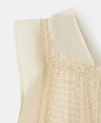 Mango Women's Cotton Lace Nightdress