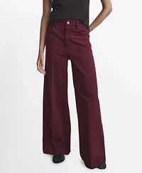 Mango Women's High-Waisted Wide-Leg Jeans