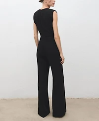 Mango Women's Ruched Long Jumpsuit
