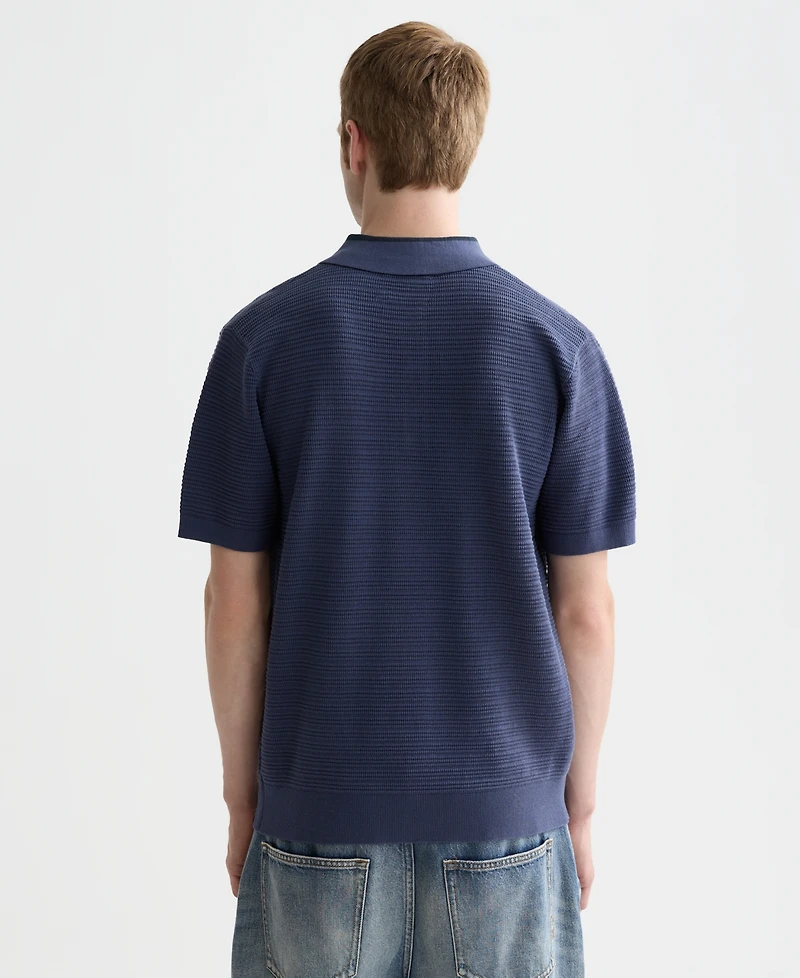 Scotch & Soda Men's Structured Knitted Regular-Fit Polo Shirt