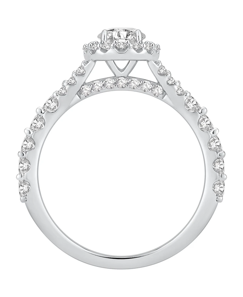 Gia Certified Diamonds Diamond Halo Engagement Ring (1-1/2 ct. t.w.) in 14k White Gold