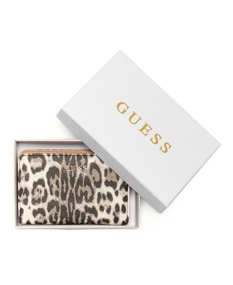 Guess Tinsley Leopard Print French Wallet