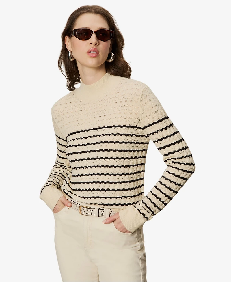 Sanctuary Women's Forever Striped Mock Neck Sweater