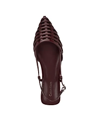Calvin Klein Women's Glessia Woven Pointed Toe Slingback Flats
