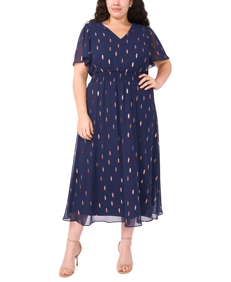 Msk Plus Smocked Waist Clip Maxi Dress