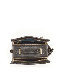 Pebble Leather Cat Crossbody Bag Cute Top Handle Purse Small Shoulder Handbag for Women & Girls with Gold Hardware and Detachable Strap