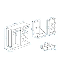 Casainc Kitchen Trash Can Storage Cabinet with 2 Drawers, Tilt-Out Trash Bin, Door & 2 Shelves for Kitchen & Living