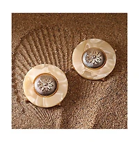 Women's The Tortoiseshell-Medallion Stud Earrings - California Gold