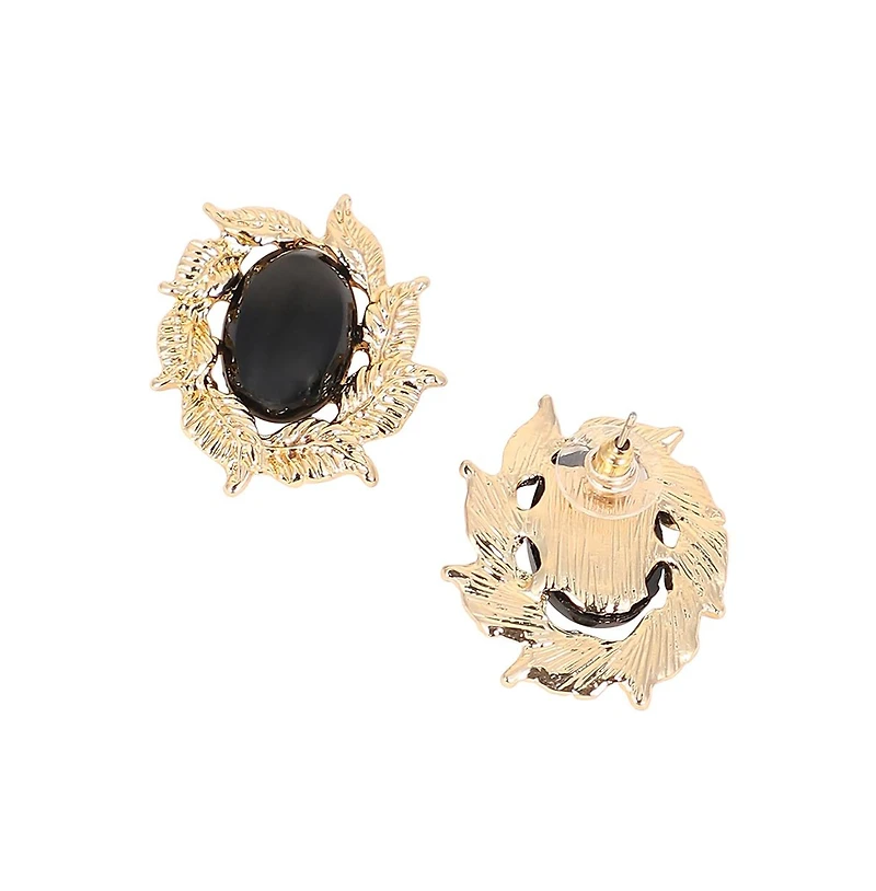 Women's The Victorian-Foliage Stud Earrings - Antique Gold