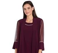 R & M Richards Women's 2-Piece Rhinestone Trim Detail Jacket Dress