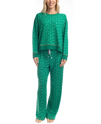 Ocean Pacific Women's 2-Pc. Waves For Days Knit Pajamas Set