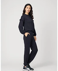 Cable & Gauge Women's Bubble Hem Jogger Set