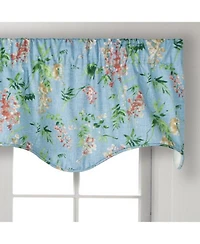 Ellis Curtain Wisteria Lined Light Blocking Window Scallop Valance - 50x15" Turquoise