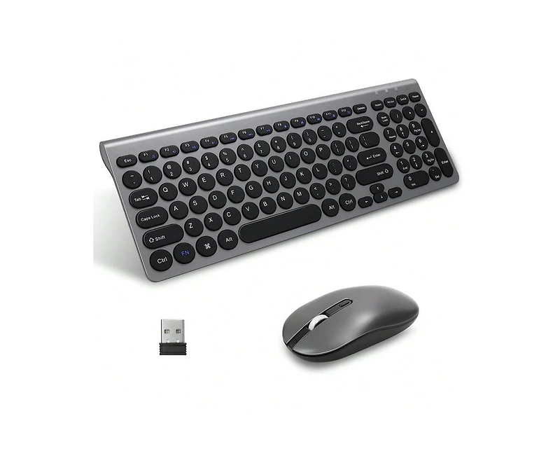 risokeys Wireless Keyboard And Mouse Combo - Wireless Usb Mouse And Computer Keyboard Set, Compact And Silent For Windows Laptop, Desktop, Pc