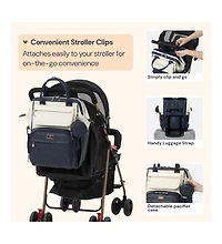 BabbleRoo Kids Diaper Bag Backpack, Spacious & Stylish Leather Faux Changing Pad, Brown