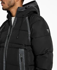 Guess Men's Hooded Ripstop Puffer Jacket