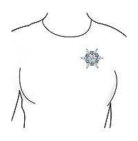 Bling Jewelry Large Multi Color Ice Blue Frozen Winter Flower Snowflake Brooch Pin Crystal Holiday Party Frozen Winter Rhodium Plated Alloy