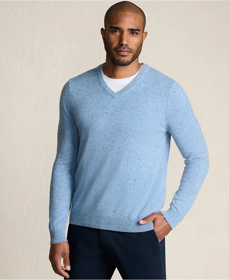 Lands' End Men's Fine Gauge Cashmere V-neck Sweater