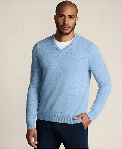 Lands' End Men's Fine Gauge Cashmere V-neck Sweater