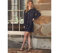 CeCe Women's Flap Welt Pockets Denim Mini Skirt