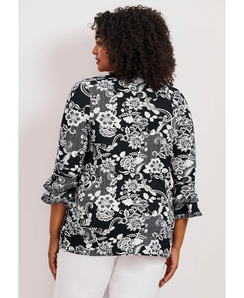 Avenue Women's Tiered Ruffle Sleeve Top