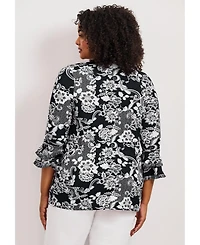 Avenue Women's Tiered Ruffle Sleeve Top