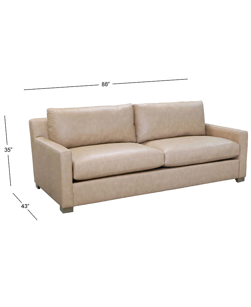 Stacia 87" Leather Upholstery Sofa