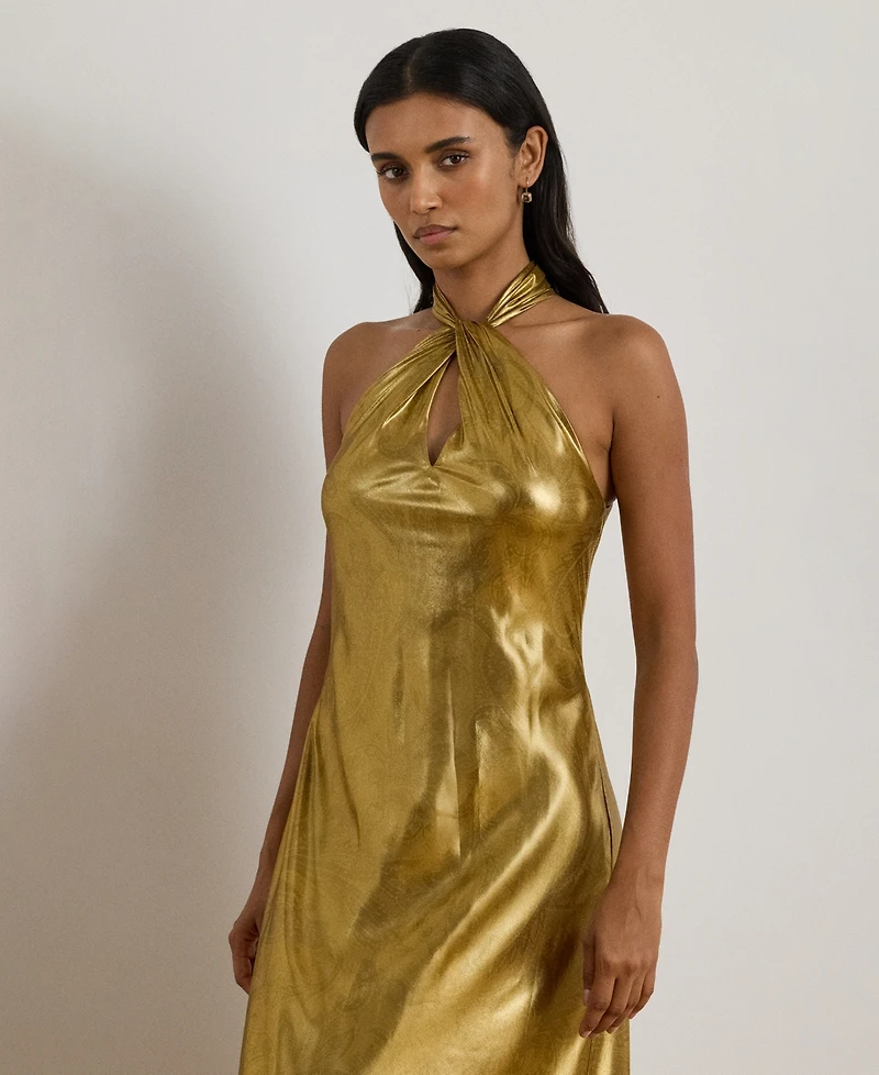 Lauren Ralph Women's Halter Neck Maxi Dress