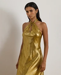 Lauren Ralph Women's Halter Neck Maxi Dress