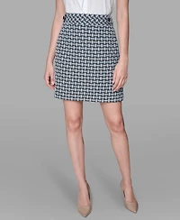 Karl Lagerfeld Paris Women's Weave Print Mini Skirt