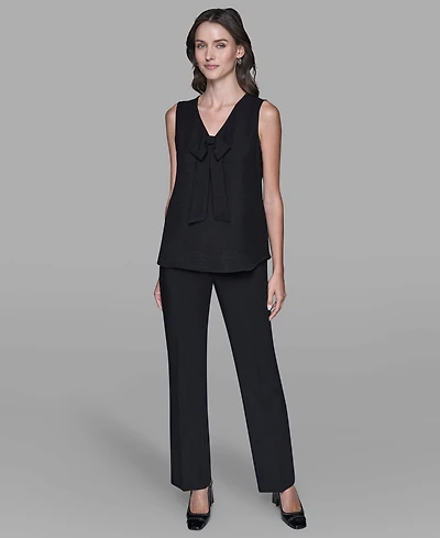 Karl Lagerfeld Paris Women's Sleeveless Bow Detail Top