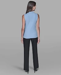 Karl Lagerfeld Paris Women's Sleeveless Collared Sweater