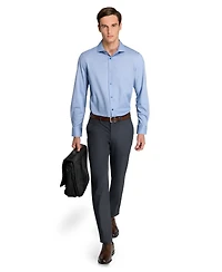 Michelsons Of London Men's Herringbone Slim Fit Long-Sleeve Dress Shirt