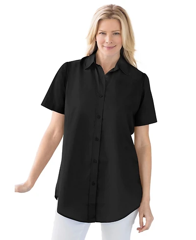 Woman Within Women's Plus Short Sleeve Shirt