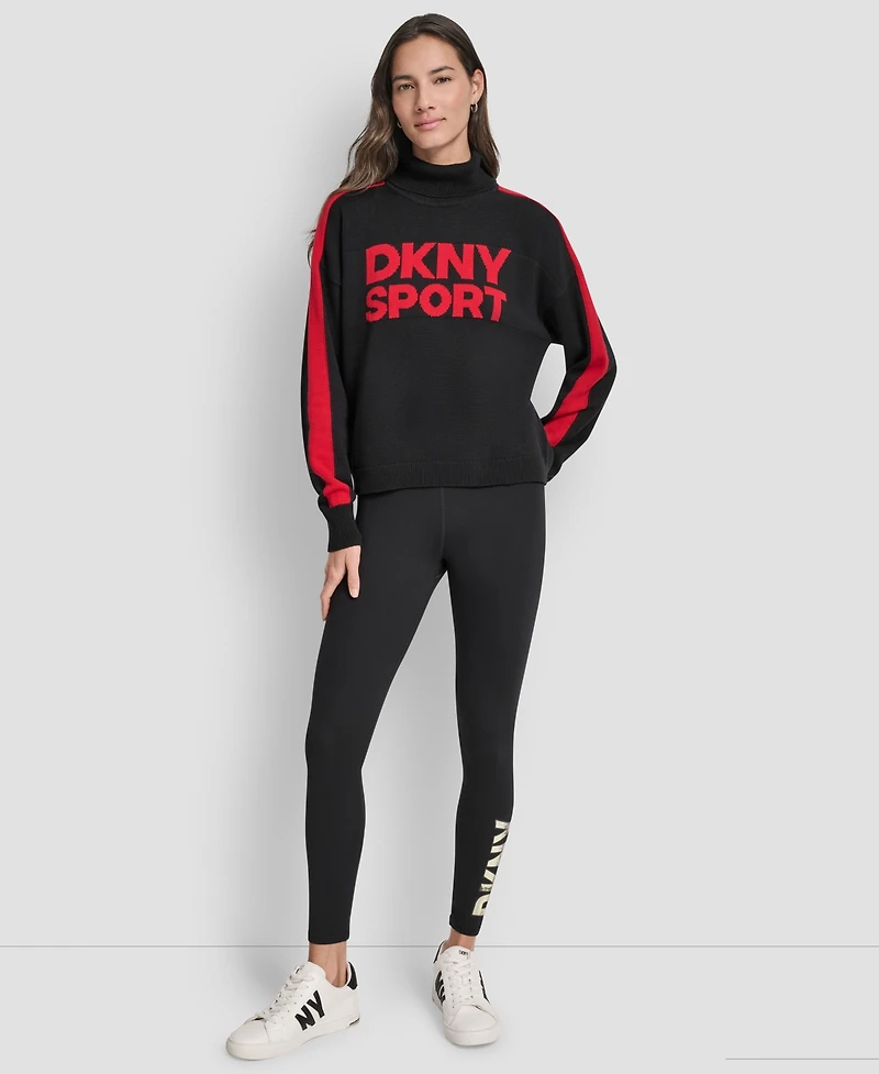 Dkny Women's Long-Sleeve Jacquard Logo Sweater