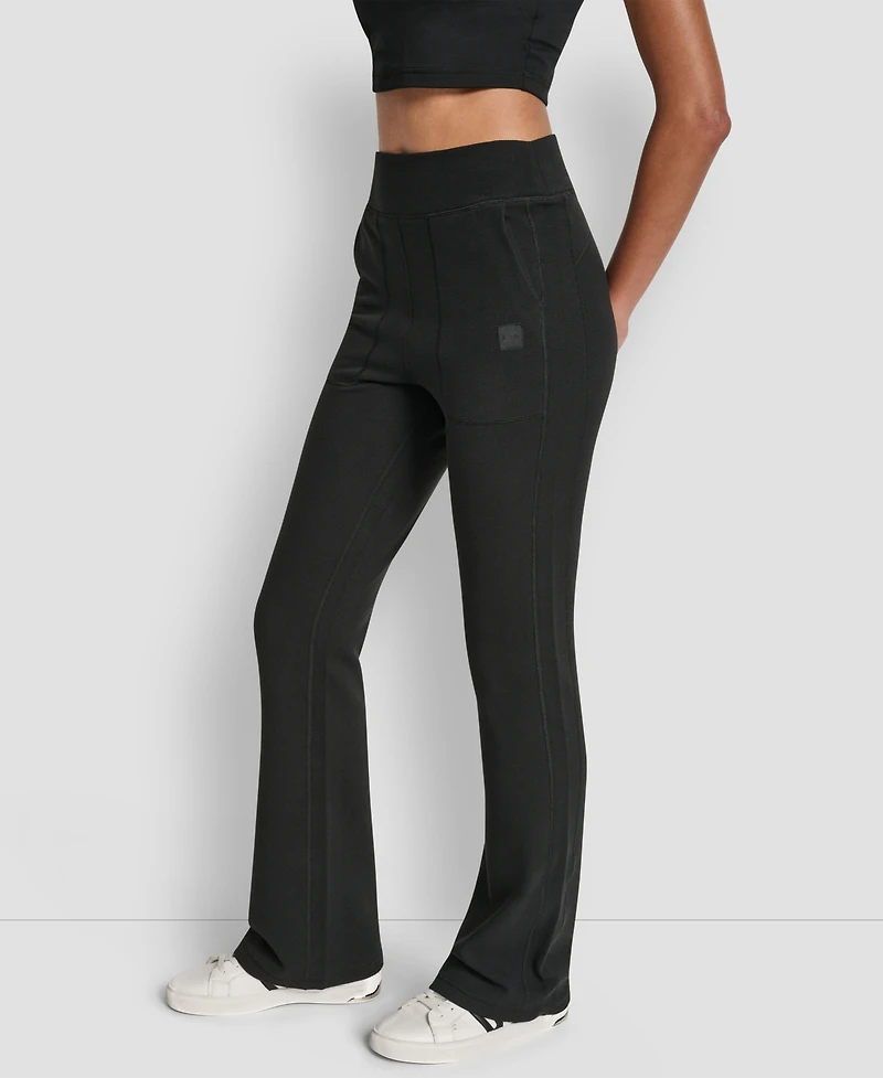 Dkny Women's Thermal High Waist Flare Pants