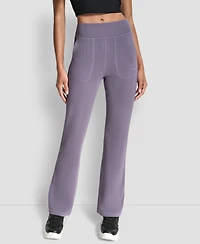 Dkny Women's Thermal High Waist Flare Pants