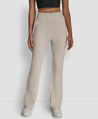 Dkny Women's Thermal High Waist Flare Pants