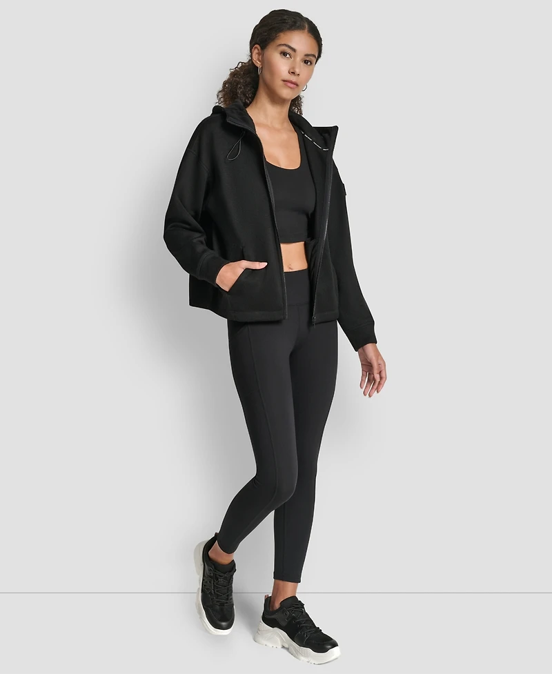 Dkny Women's Hooded Neck Zipper Jacket