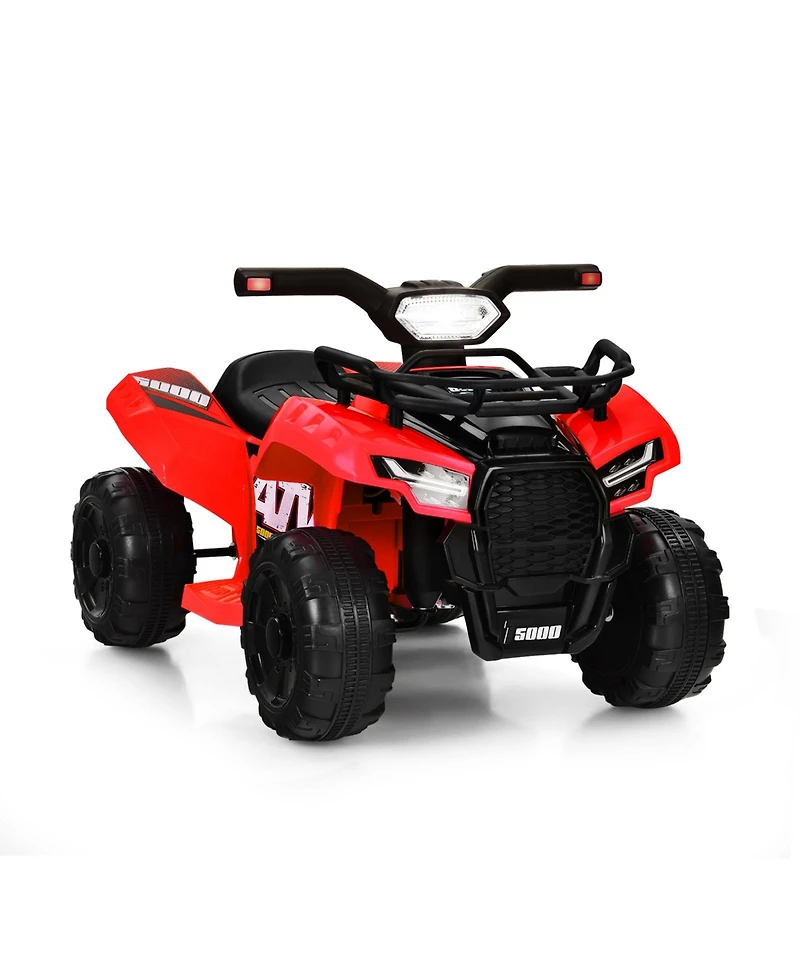Sugift 6V Kids Atv Quad Electric Ride On Car with Led Light and MP3