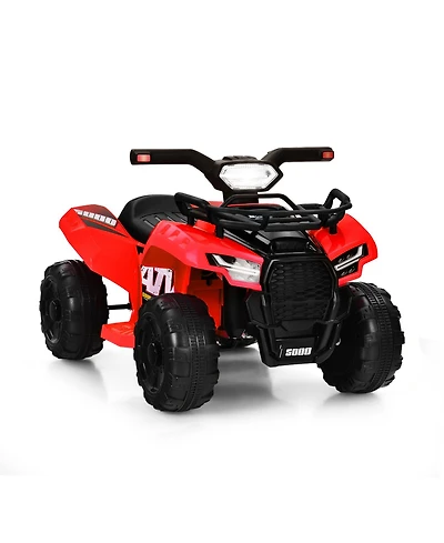 Sugift 6V Kids Atv Quad Electric Ride On Car with Led Light and MP3