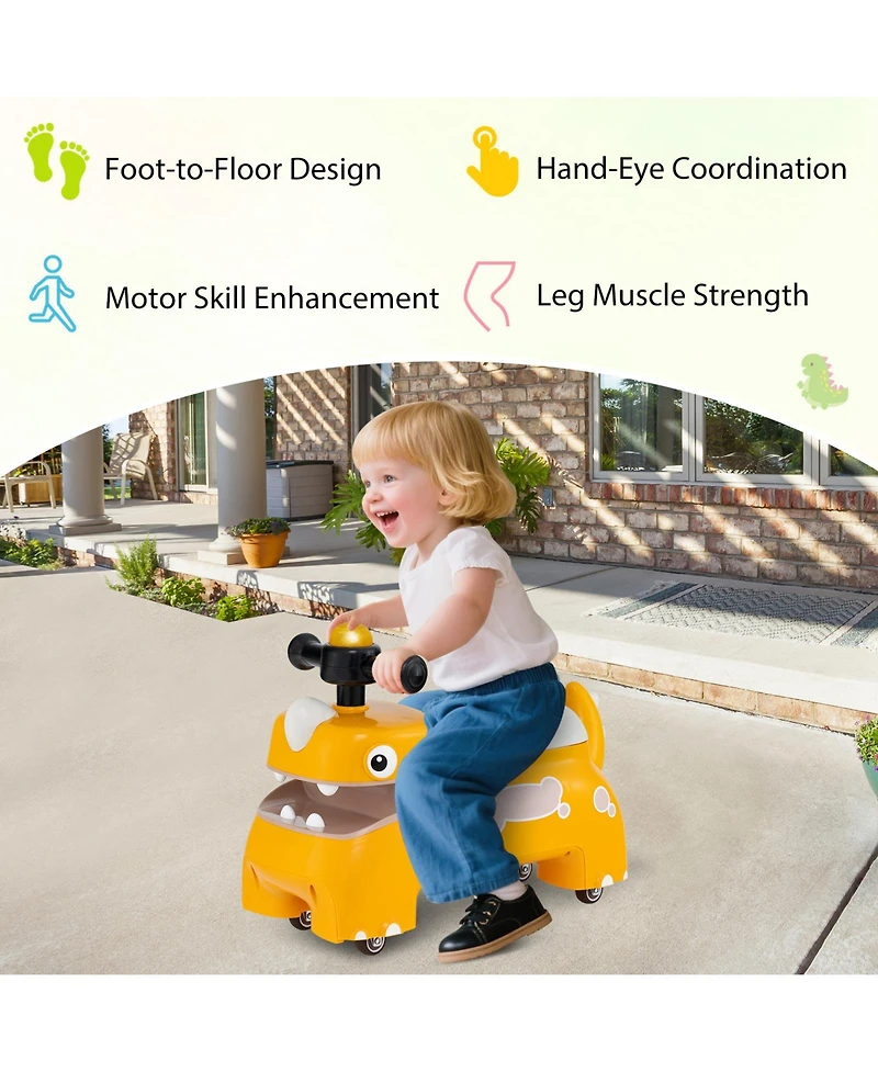 Sugift Toddler Ride on Toy Walking Sliding Car with Lights and Music