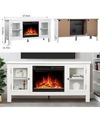 Cowsar 58" Electric Fireplace with Mantel & Cabinets